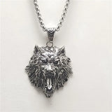Vintage Stainless Steel Wolf Necklace