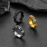 Vintage Stainless Steel Skull Rings-Animals Aso