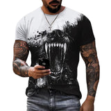 New Men's 3D Printed Wolf T-Shirt Animals-Aso