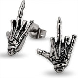 Vintage Silver Color Skull Earrings