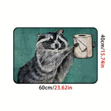 New Cute Raccoon Pattern Felt Carpet Animals-Aso
