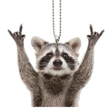 New Fashion Raccoon Car Keychain Animals Aso