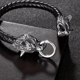 Retro Viking Double Wolf Bracelet