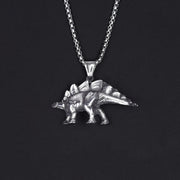 Vintage Metal Dinosaur Pendant Necklace Animals-Aso