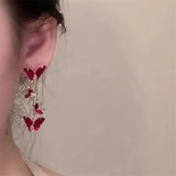 Elegant Zircon Butterfly Drop Earrings Animals-Aso
