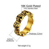 Vintage Stainless Steel Skull Rings-Animals Aso