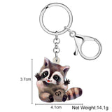New Adorable Plush Raccoon Keychains Animals-Aso