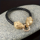 Retro Viking Double Wolf Bracelet Animals-Aso
