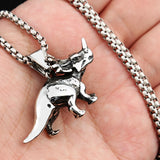 Stainless Steel Vintage Dinosaur Necklace Animals-Aso