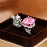 925 Silver Plated Creative Squirrel  Ring