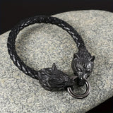 Retro Viking Double Wolf Bracelet Animals-Aso