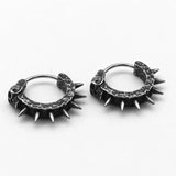 Vintage Black Skull Needle Hoop Earrings