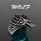 Viking Domineering Wolf Head Ring Men Animals Aso
