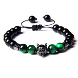 Metal Wolf Head Charm Bracelet
