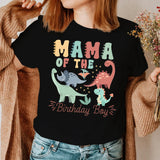 Dad/Mama of The Birthday Boy Print Couple T-Shirt Dinosaur Animals-Aso