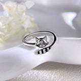 925 Sterling Silver Cute Raccoon Ring Animals Aso