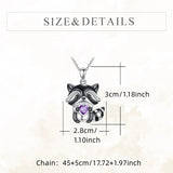 Cute Raccoon Alloy Pendant Necklace - animalsaso02