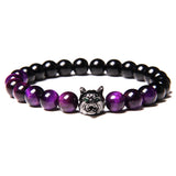 Metal Wolf Head Charm Bracelet