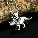 Stainless Steel Vintage Dinosaur Necklace Animals-Aso