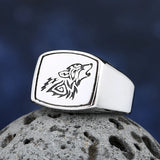New Vintage Cool 316L Stainless Steel Wolf Ring Animals-Aso