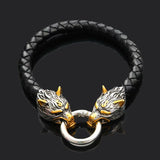 Retro Viking Double Wolf Bracelet