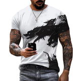 New Men's 3D Printed Wolf T-Shirt Animals-Aso