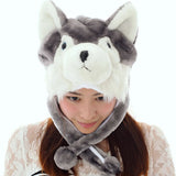 New Cute Wolf Plush Hat Beanie-Animals Aso