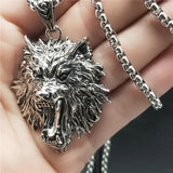 Vintage Stainless Steel Wolf Necklace Animals-Aso