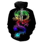 3D dragon-patterned sportswear Hoodies - Animals Aso
