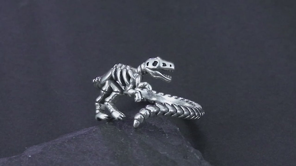 New 925 Sterling Silver Dinosaur Rings Animals-Aso