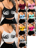 Gothic Skull Print Crop Top Women's