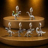 925 Sterling Silver Dinosaur Charms Beads - animalsaso02