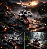 New T-Rex Dinosaur Skull Skeleton Necklace - animalsaso02