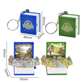 3d Stereoscopic Dinosaur Folding Bomb Book Mini Keychain - animalsaso02