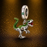 925 Sterling Silver Dinosaur Charms Beads - animalsaso02