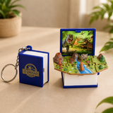 3d Stereoscopic Dinosaur Folding Bomb Book Mini Keychain