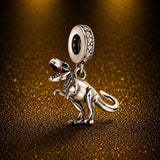 925 Sterling Silver Dinosaur Charms Beads - animalsaso02