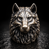 New Retro Trend Nordic Wolf Head Ring - animalsaso02