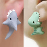 Cute Animal Bite Dinosaur Earring - animalsaso02