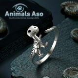 Creative Cute Silver Color Dinosaur Rings