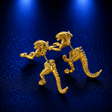 2pcs/Pair Fashion Dinosaur Alien Stud Earring - animalsaso02