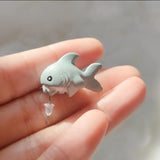 Cute Animal Bite Dinosaur Earring - animalsaso02