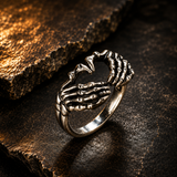 Vintage Punk Skull Hand with Heart-Shaped Ring - animalsaso02