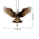 Patriotic Eagle Rearview Mirror Pendant – Car Interior Decoration - animalsaso02