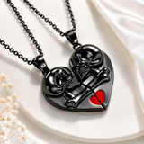 New Magnetic Skull Couples Necklace