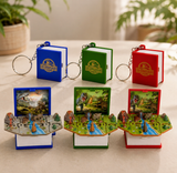 3d Stereoscopic Dinosaur Folding Bomb Book Mini Keychain