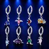 New Ins Inlaid Zircon Dinosaur Earrings