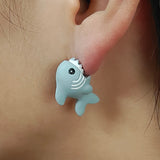 Cute Animal Bite Dinosaur Earring - animalsaso02