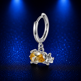 New Ins Inlaid Zircon Dinosaur Earrings