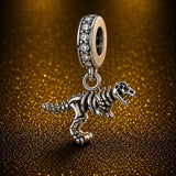 925 Sterling Silver Dinosaur Charms Beads - animalsaso02